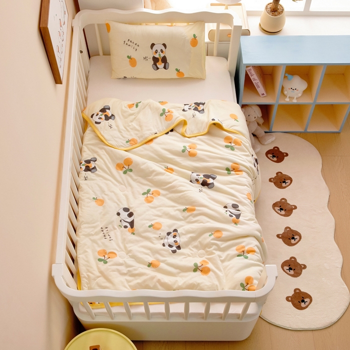 鱼宝 2026春夏新款儿童针织棉夏被夏凉被空调被 水果熊猫