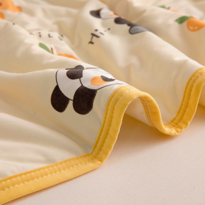 91家纺网 家纺一手货源 找家纺 鱼宝 2026春夏新款儿童针织棉夏被夏凉被空调被 水果熊猫