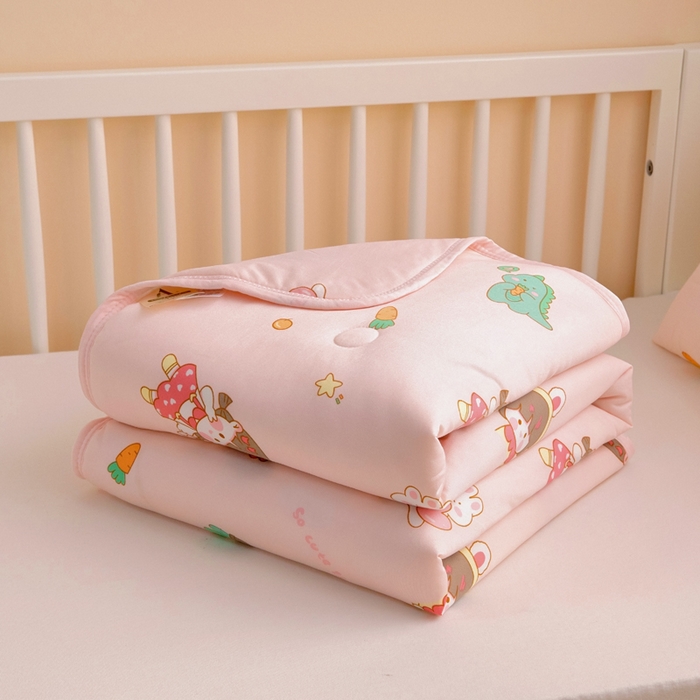 91家纺网 家纺一手货源 找家纺 鱼宝 2026春夏新款儿童针织棉夏被夏凉被空调被 小兔公主