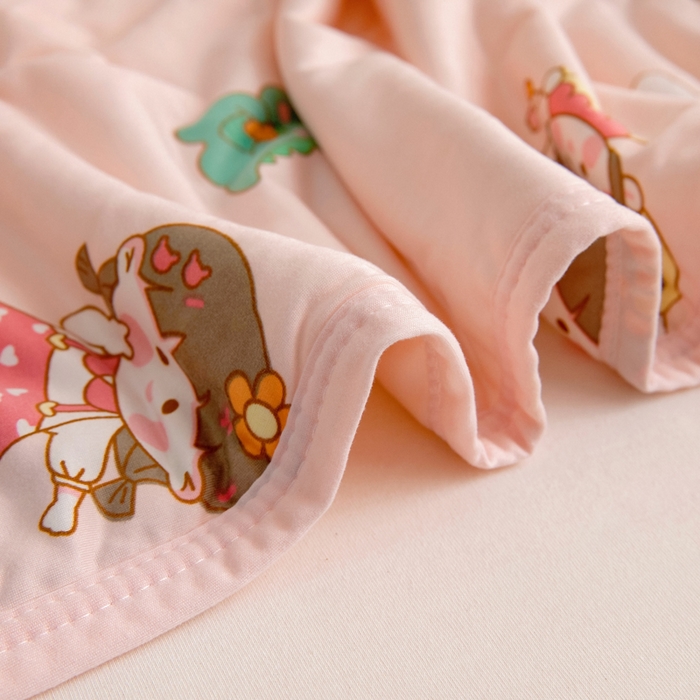 91家纺网 家纺一手货源 找家纺 鱼宝 2026春夏新款儿童针织棉夏被夏凉被空调被 小兔公主