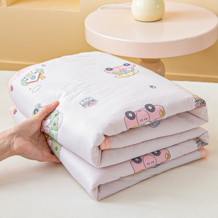 91家纺网 家纺一手货源 找家纺 鱼宝 2026春夏新款儿童针织棉夏被夏凉被空调被 小兔家园