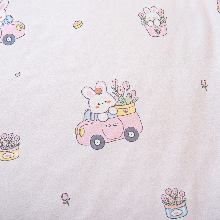 91家纺网 家纺一手货源 找家纺 鱼宝 2026春夏新款儿童针织棉夏被夏凉被空调被 小兔家园