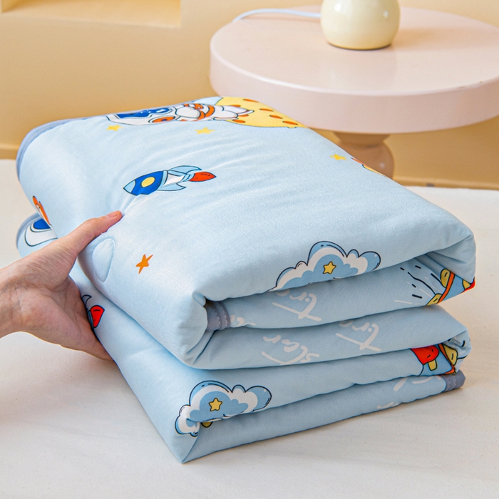 91家纺网 家纺一手货源 找家纺 鱼宝 2026春夏新款儿童针织棉夏被夏凉被空调被 星星宝宝