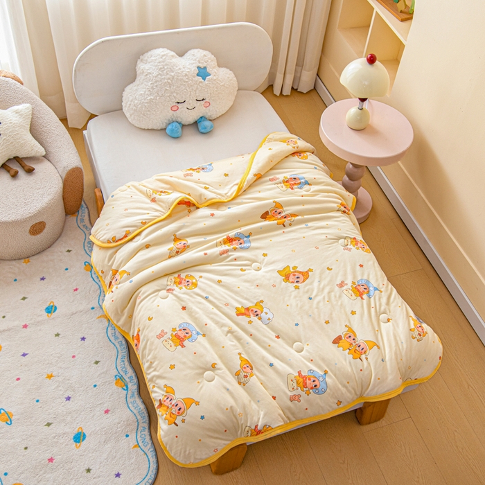 91家纺网 家纺一手货源 找家纺 鱼宝 2026春夏新款儿童针织棉夏被夏凉被空调被 星星魔法