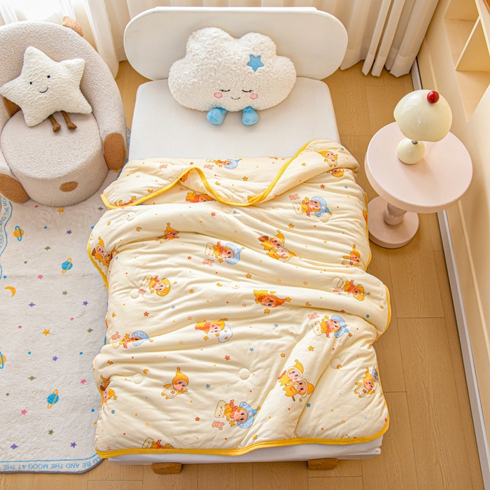 91家纺网 家纺一手货源 找家纺 鱼宝 2026春夏新款儿童针织棉夏被夏凉被空调被 星星魔法