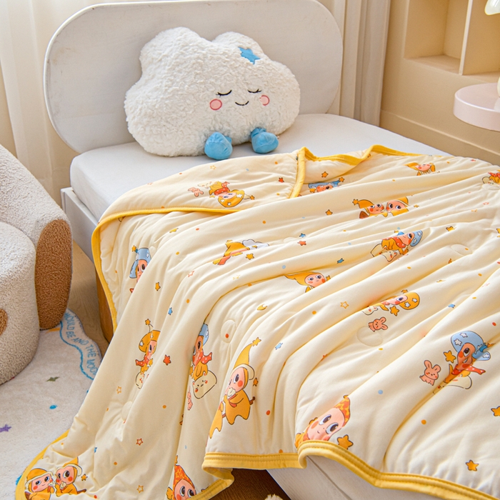 91家纺网 家纺一手货源 找家纺 鱼宝 2026春夏新款儿童针织棉夏被夏凉被空调被 星星魔法