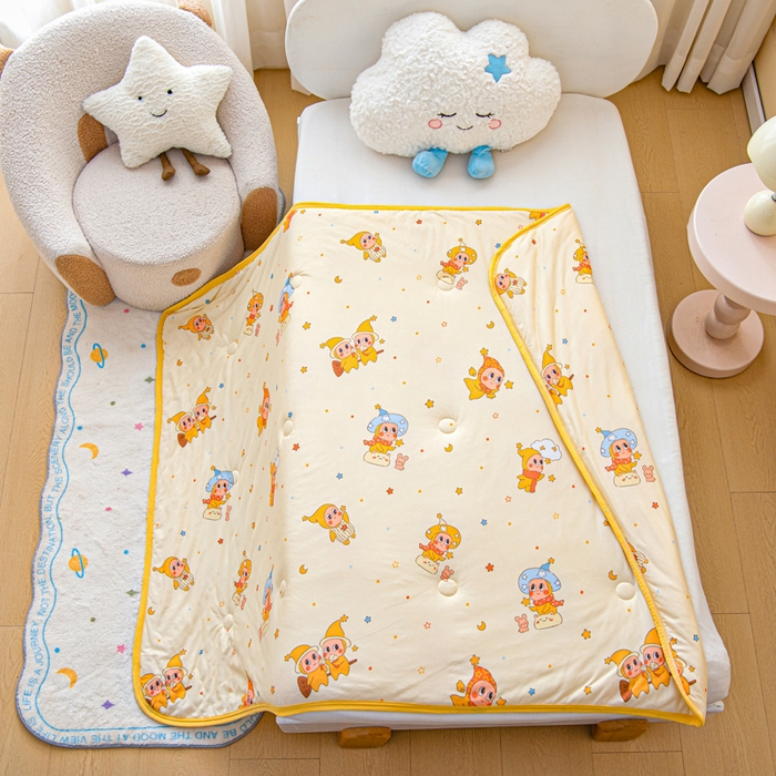 91家纺网 家纺一手货源 找家纺 鱼宝 2026春夏新款儿童针织棉夏被夏凉被空调被 星星魔法