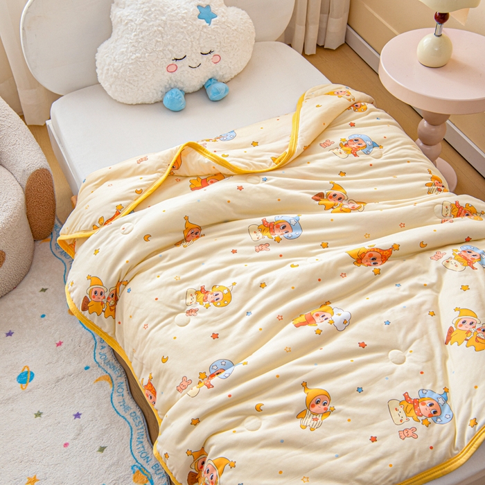 91家纺网 家纺一手货源 找家纺 鱼宝 2026春夏新款儿童针织棉夏被夏凉被空调被 星星魔法