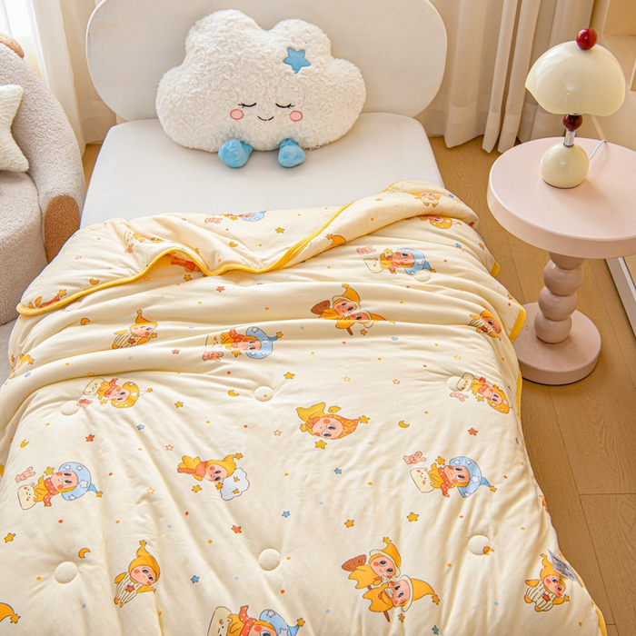 91家纺网 家纺一手货源 找家纺 鱼宝 2026春夏新款儿童针织棉夏被夏凉被空调被 星星魔法