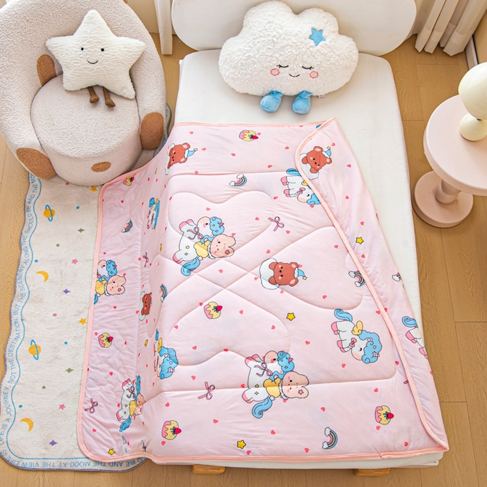 91家纺网 家纺一手货源 找家纺 （总）鱼宝 2026春夏新款数码印花儿童凉感丝夏被夏凉被空调被