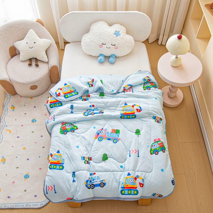 91家纺网 家纺一手货源 找家纺 （总）鱼宝 2026春夏新款数码印花儿童凉感丝夏被夏凉被空调被