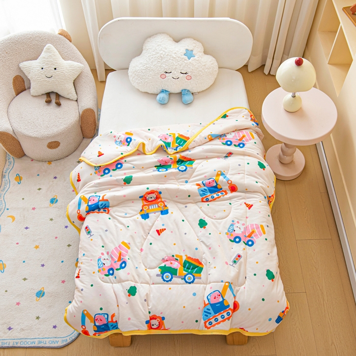 91家纺网 家纺一手货源 找家纺 （总）鱼宝 2026春夏新款数码印花儿童凉感丝夏被夏凉被空调被