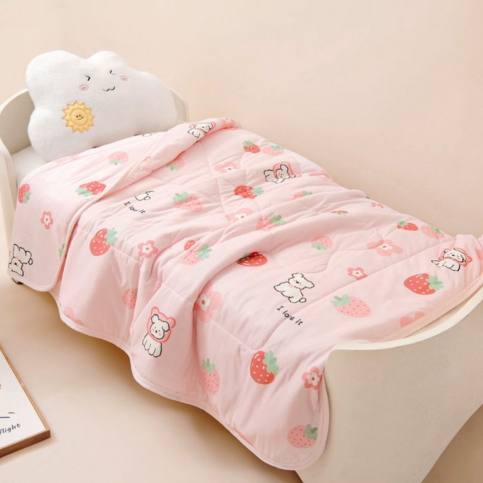 91家纺网 家纺一手货源 找家纺 （总）鱼宝 2026春夏新款数码印花儿童凉感丝夏被夏凉被空调被