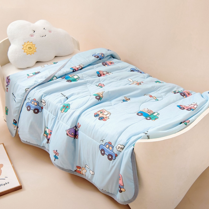 91家纺网 家纺一手货源 找家纺 （总）鱼宝 2026春夏新款数码印花儿童凉感丝夏被夏凉被空调被