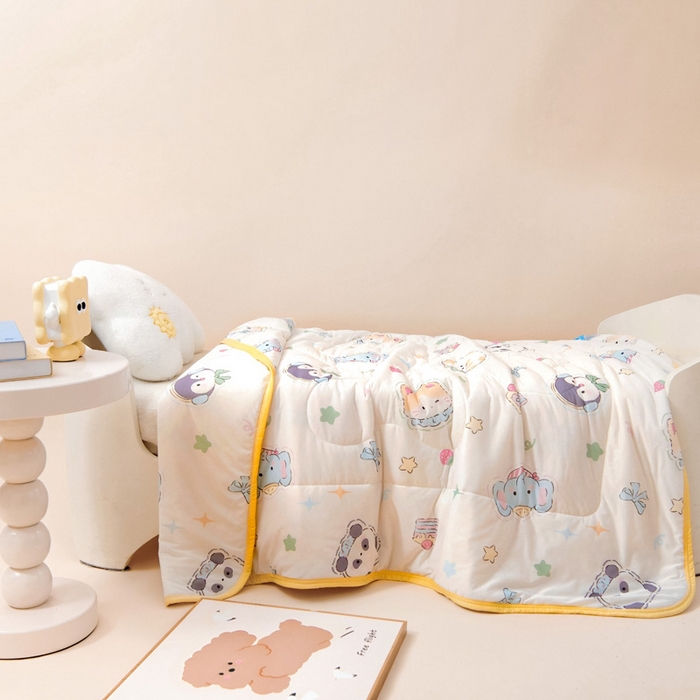 91家纺网 家纺一手货源 找家纺 鱼宝 2026春夏新款数码印花儿童凉感丝夏被夏凉被空调被 luky家族