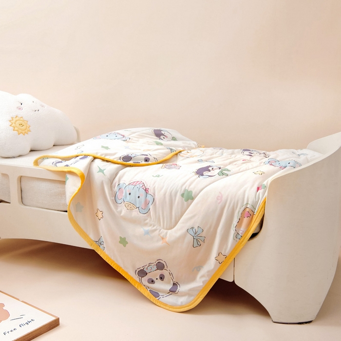 91家纺网 家纺一手货源 找家纺 鱼宝 2026春夏新款数码印花儿童凉感丝夏被夏凉被空调被 luky家族