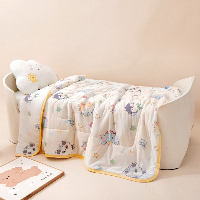 91家纺网 家纺一手货源 找家纺 鱼宝 2026春夏新款数码印花儿童凉感丝夏被夏凉被空调被 luky家族