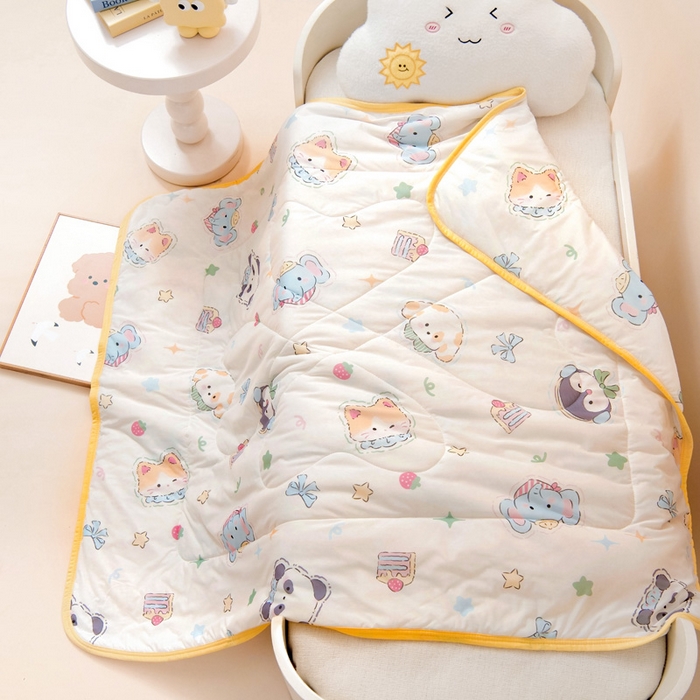 91家纺网 家纺一手货源 找家纺 鱼宝 2026春夏新款数码印花儿童凉感丝夏被夏凉被空调被 luky家族