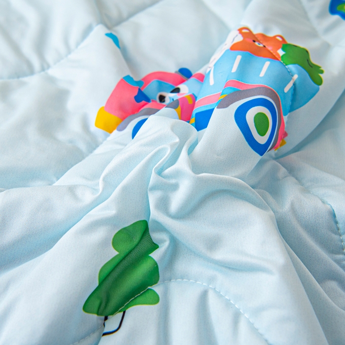 91家纺网 家纺一手货源 找家纺 鱼宝 2026春夏新款数码印花儿童凉感丝夏被夏凉被空调被 超级警车