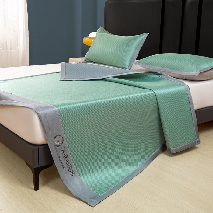 91家纺网 家纺一手货源 找家纺 （总）乐窝家纺仓储 2026新款A类抗菌碳光冰丝席冰藤席床笠款加厚三明治复合凉席三件套学生宿舍两件套