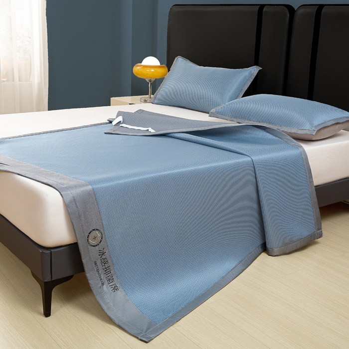 91家纺网 家纺一手货源 找家纺 （总）乐窝家纺仓储 2026新款A类抗菌碳光冰丝席冰藤席床笠款加厚三明治复合凉席三件套学生宿舍两件套