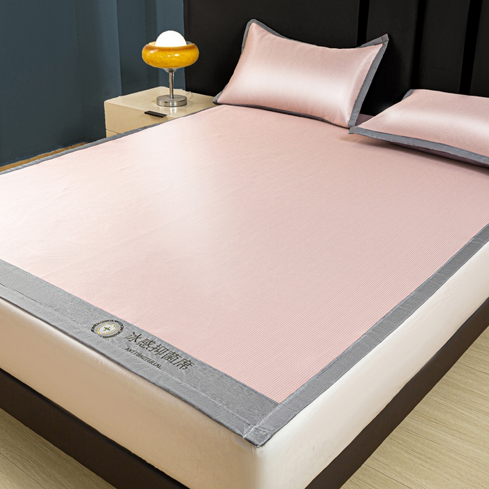 91家纺网 家纺一手货源 找家纺 （总）乐窝家纺仓储 2026新款A类抗菌碳光冰丝席冰藤席床笠款加厚三明治复合凉席三件套学生宿舍两件套