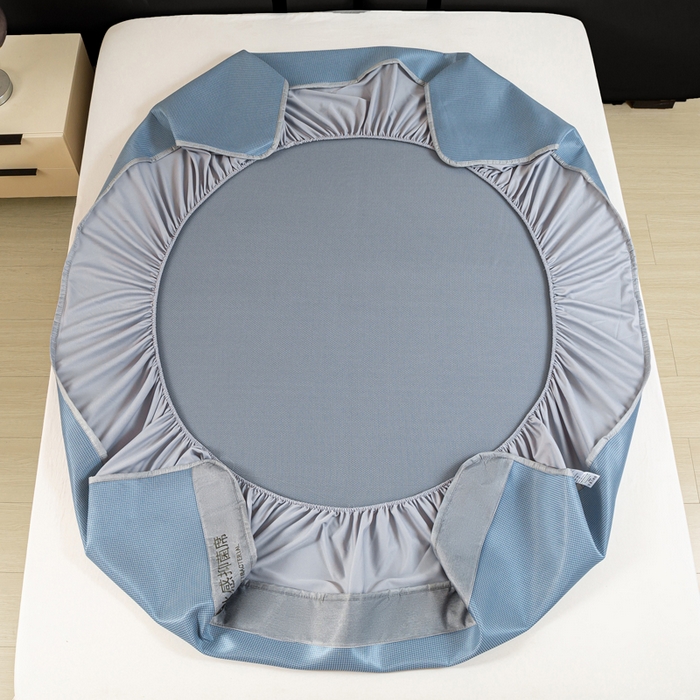 91家纺网 家纺一手货源 找家纺 乐窝家纺仓储 2026新款A类抗菌碳光冰丝席冰藤席床笠款加厚三明治复合凉席三件套学生宿舍两件套 天蓝-床笠款