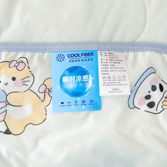 91家纺网 家纺一手货源 找家纺 鱼宝 2026春夏新款数码印花儿童凉感丝夏被夏凉被空调被 花园熊猫