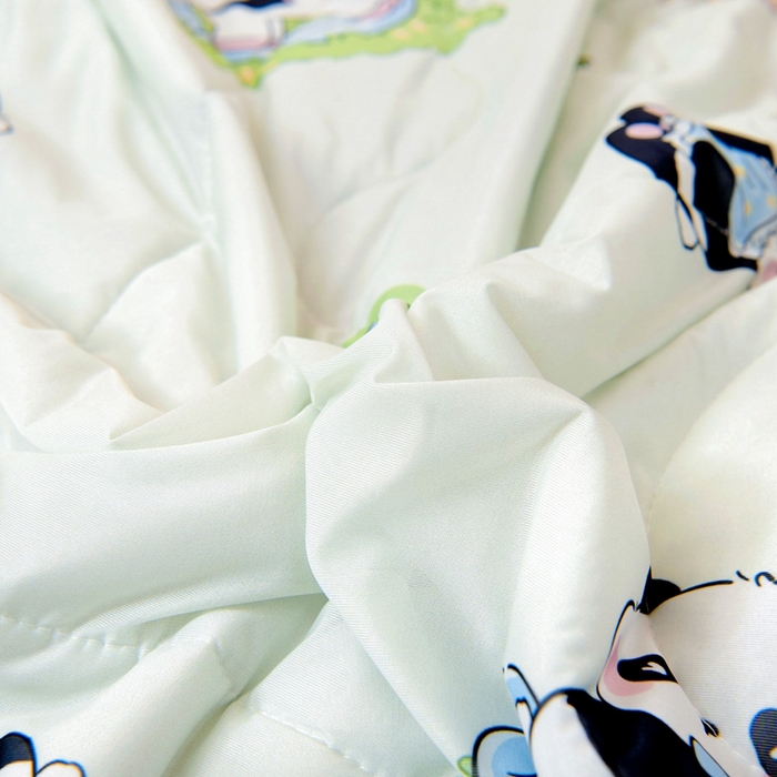 91家纺网 家纺一手货源 找家纺 鱼宝 2026春夏新款数码印花儿童凉感丝夏被夏凉被空调被 花园熊猫