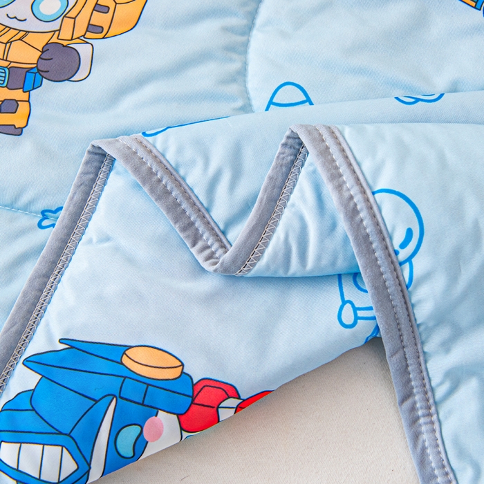 91家纺网 家纺一手货源 找家纺 鱼宝 2026春夏新款数码印花儿童凉感丝夏被夏凉被空调被 机器人