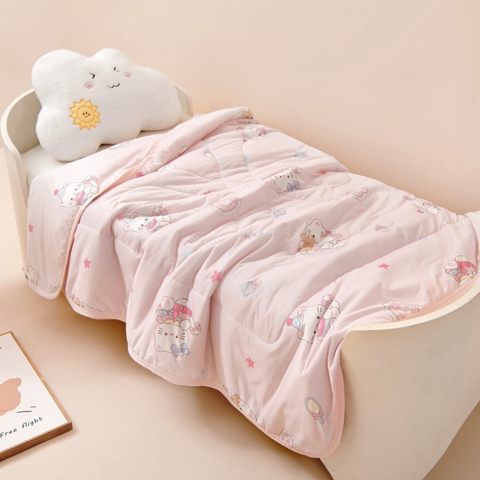 鱼宝 2026春夏新款数码印花儿童凉感丝夏被夏凉被空调被 乐乐猫