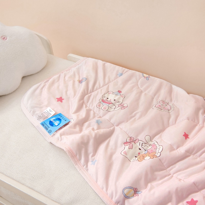 91家纺网 家纺一手货源 找家纺 鱼宝 2026春夏新款数码印花儿童凉感丝夏被夏凉被空调被 乐乐猫