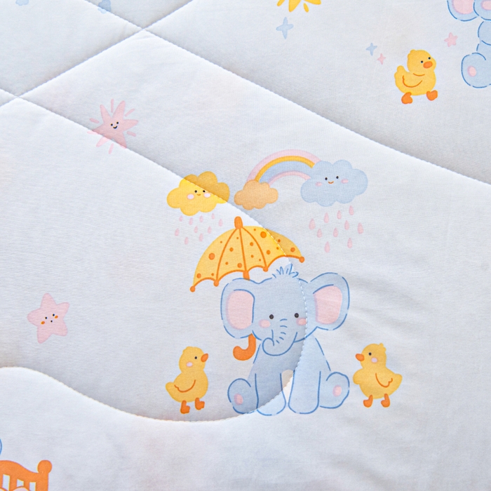 91家纺网 家纺一手货源 找家纺 鱼宝 2026春夏新款数码印花儿童凉感丝夏被夏凉被空调被 萌鹿小象