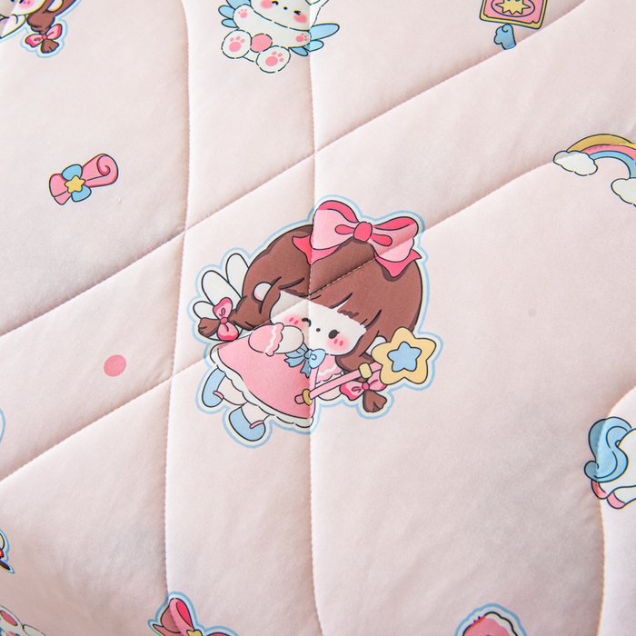 91家纺网 家纺一手货源 找家纺 鱼宝 2026春夏新款数码印花儿童凉感丝夏被夏凉被空调被 魔法公主