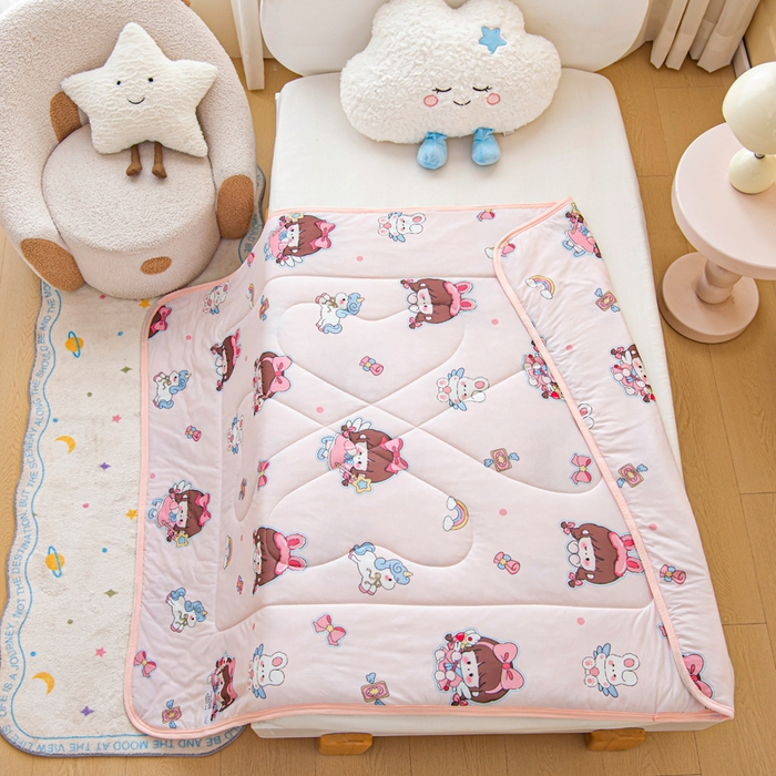 91家纺网 家纺一手货源 找家纺 鱼宝 2026春夏新款数码印花儿童凉感丝夏被夏凉被空调被 魔法公主