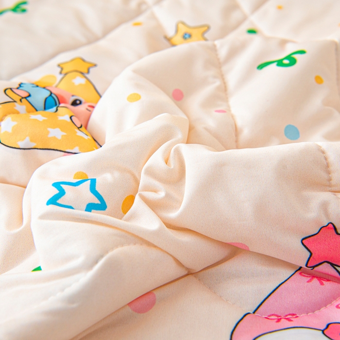 91家纺网 家纺一手货源 找家纺 鱼宝 2026春夏新款数码印花儿童凉感丝夏被夏凉被空调被 星星梦
