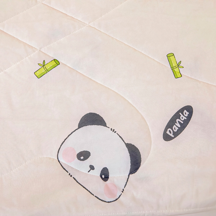 91家纺网 家纺一手货源 找家纺 鱼宝 2026春夏新款数码印花儿童凉感丝夏被夏凉被空调被 熊猫