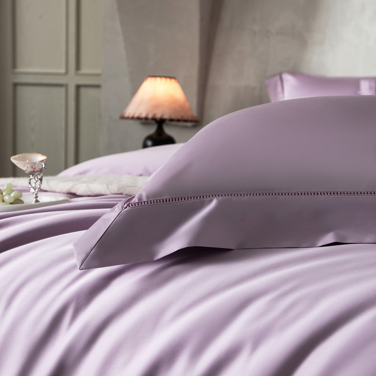 91家纺网 家纺一手货源 找家纺 （总）佳汐蓝家纺 2026新款100支臻棉玲珑系列小镂空款四件套