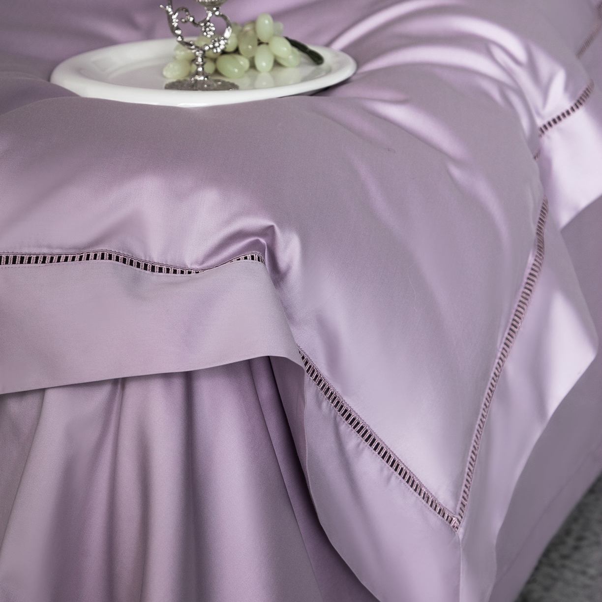 91家纺网 家纺一手货源 找家纺 （总）佳汐蓝家纺 2026新款100支臻棉玲珑系列小镂空款四件套