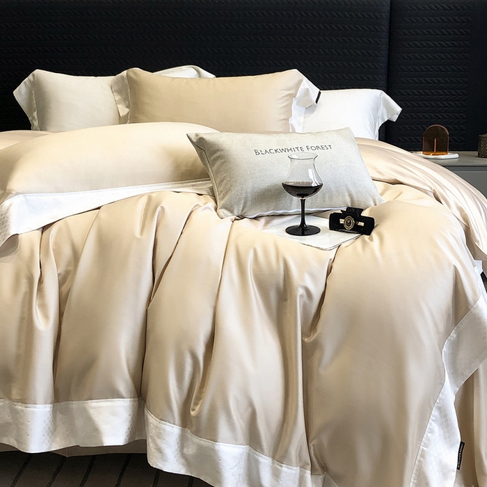 91家纺网 家纺一手货源 找家纺 （总）黑白森林 2026新款高支天丝棉刺绣四件套-克里特