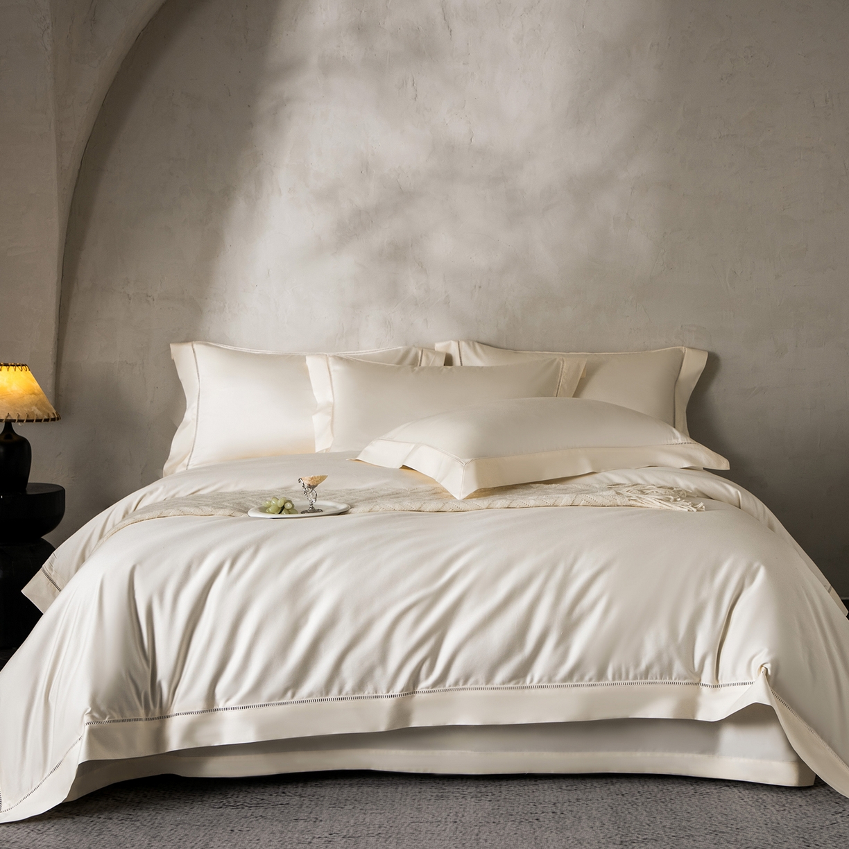 91家纺网 家纺一手货源 找家纺 （总）佳汐蓝家纺 2026新款100支臻棉玲珑系列小镂空款四件套