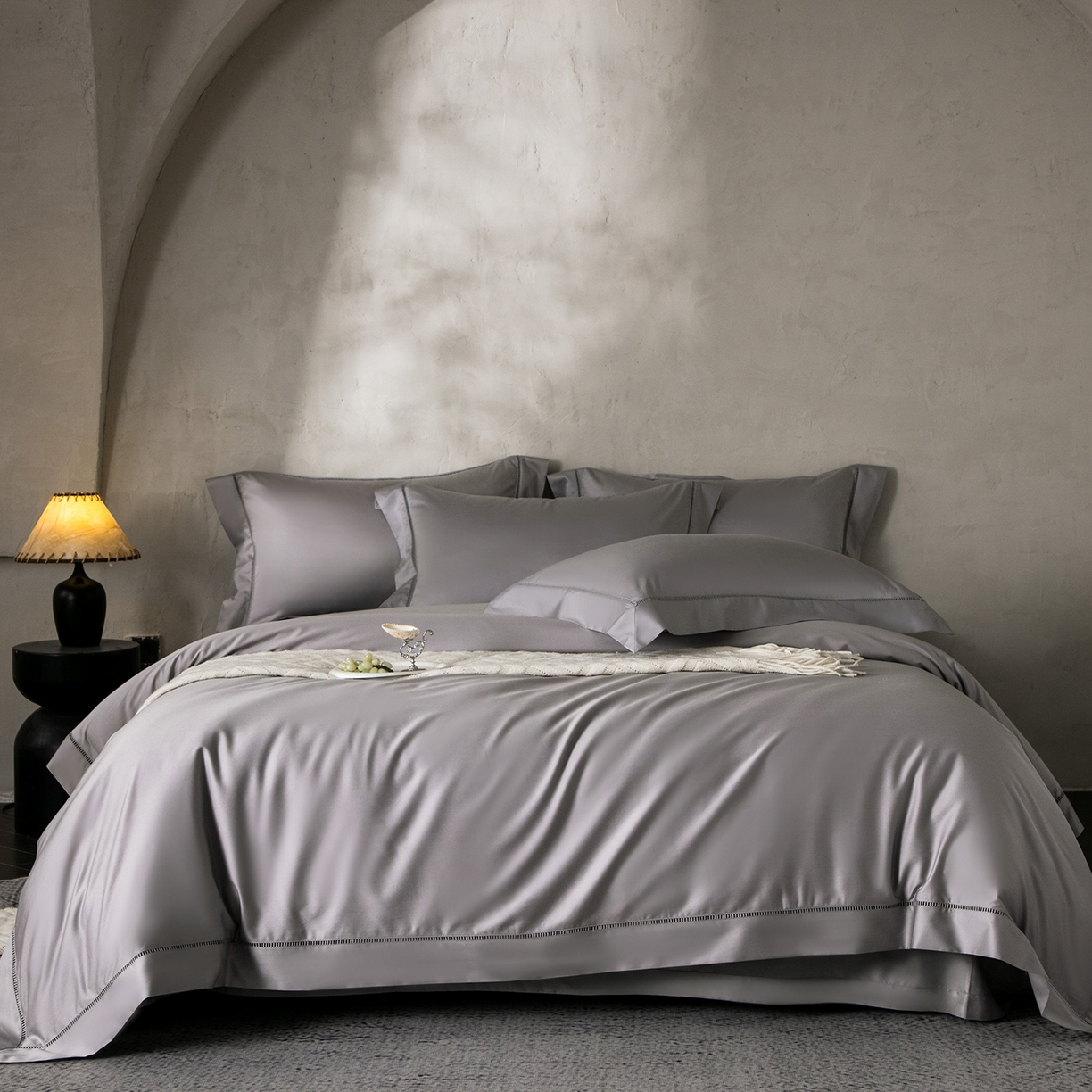 91家纺网 家纺一手货源 找家纺 （总）佳汐蓝家纺 2026新款100支臻棉玲珑系列小镂空款四件套