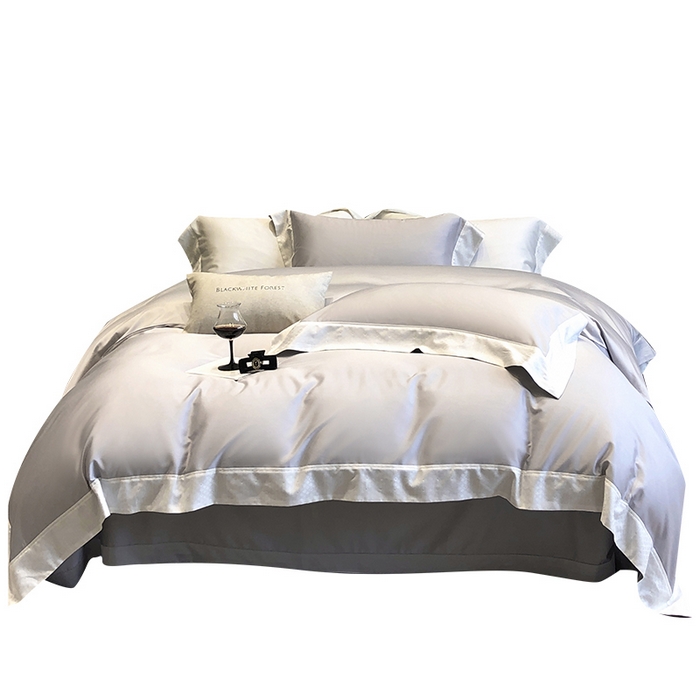 91家纺网 家纺一手货源 找家纺 （总）黑白森林 2026新款高支天丝棉刺绣四件套-克里特