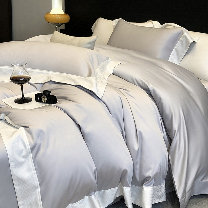 91家纺网 家纺一手货源 找家纺 （总）黑白森林 2026新款高支天丝棉刺绣四件套-克里特