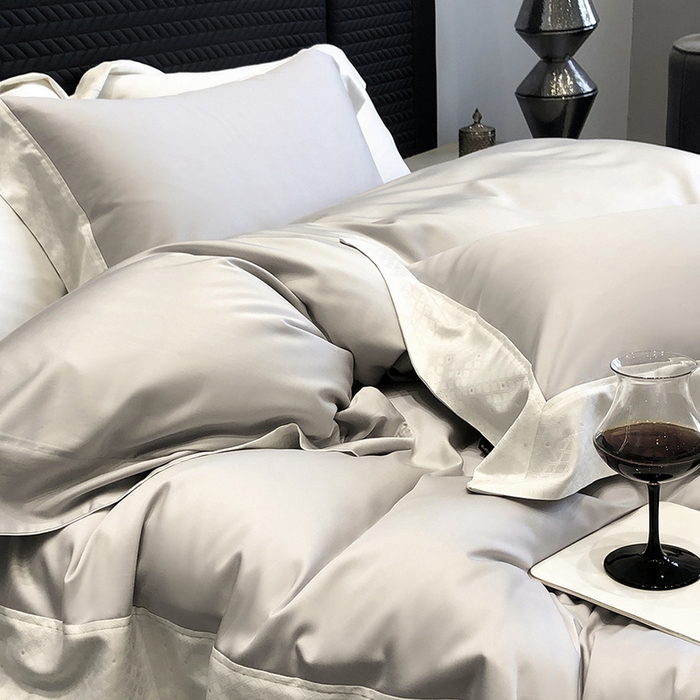 91家纺网 家纺一手货源 找家纺 （总）黑白森林 2026新款高支天丝棉刺绣四件套-克里特