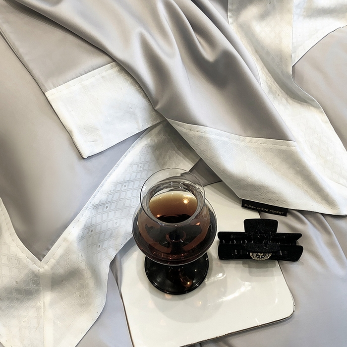 91家纺网 家纺一手货源 找家纺 （总）黑白森林 2026新款高支天丝棉刺绣四件套-克里特