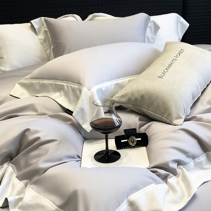 91家纺网 家纺一手货源 找家纺 （总）黑白森林 2026新款高支天丝棉刺绣四件套-克里特