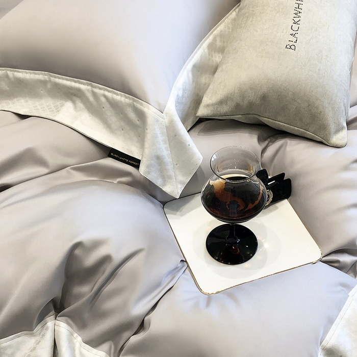 91家纺网 家纺一手货源 找家纺 （总）黑白森林 2026新款高支天丝棉刺绣四件套-克里特