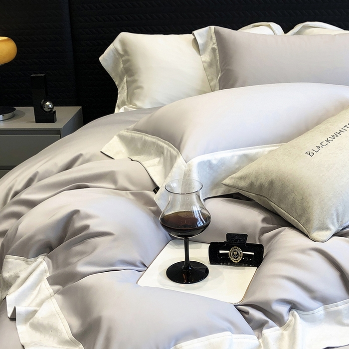 91家纺网 家纺一手货源 找家纺 （总）黑白森林 2026新款高支天丝棉刺绣四件套-克里特