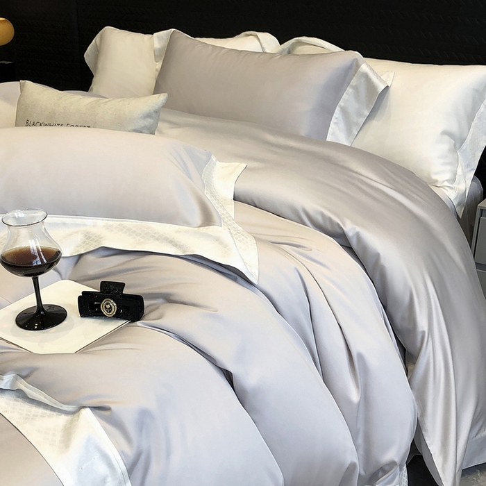 91家纺网 家纺一手货源 找家纺 （总）黑白森林 2026新款高支天丝棉刺绣四件套-克里特